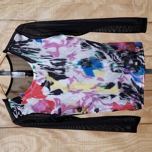JERA NWT Multi Color Sequin Embellished Long Sleeve Tee Top